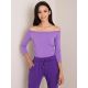 Lila schulterfreie Bluse (RV-BZ-4692.11)