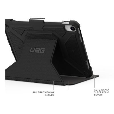 3. UAG Metropolis Tact Armr - Schutzhülle mit Halterung für Apple Pencil für iPad 10,9" 10. Generation / 11" (A16) (schwarz)
