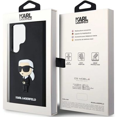8. Karl Lagerfeld 3D Rubber Ikonik Case für Samsung Galaxy S24 Ultra - Schwarz