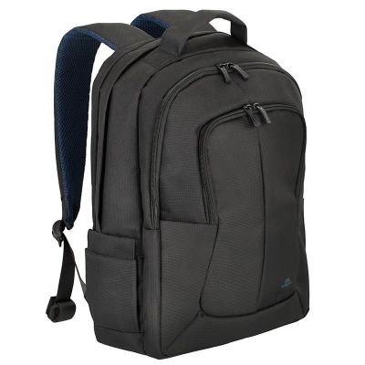 RIVACASE Laptop-Rucksack 17,3" Tegel, Schwarz, 23 l, wasserdichtes Material, Fächer für Tablet 10,1", Smartphone, Dokumente, Zubehör