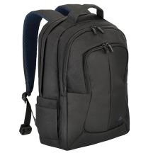 RIVACASE Laptop-Rucksack 17,3" Tegel, Schwarz, 23 l, wasserdichtes Material, Fächer für Tablet 10,1", Smartphone, Dokumente, Zubehör