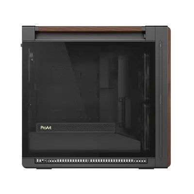 20. ASUS ProArt PA602 Wood Edition Modern Black – Midi-Tower mit Seitenwand aus gehärtetem Glas, Schwarz, Holz