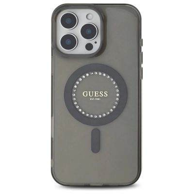 3. Guess IML Rhinestones MagSafe Hülle für iPhone 16 Pro Max – Schwarz
