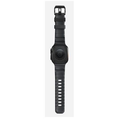 7. Nomad Rocky Point Armband, schwarzes Leder, Titan