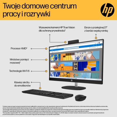 6. HP All-in-One 27-cr0204nw Ryzen 7 7730U 27,0" FHD IPS 300 Nits AG 16 GB DDR4 3200 SSD 512 Radeon Vega 8 LAN Kamera 1080p + IR Kein Betriebssystem Gehäuse Weiß 2 Jahre