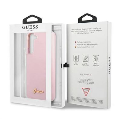 8. Guess GUHCS22MLSLMGLA S22+ S906 lavendel/lavendel Hardcase Metall-Logo mit Silikonschriftzug