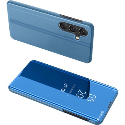 Clear View Case Hülle für Samsung Galaxy A24 4G Flip Cover blau
