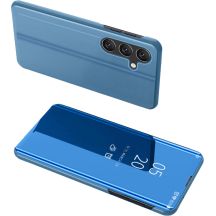 Clear View Case Hülle für Samsung Galaxy A24 4G Flip Cover blau