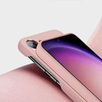 8. Dux Ducis Grit Hülle für Samsung Galaxy S23+ elegante Hülle aus Kunstleder rosa