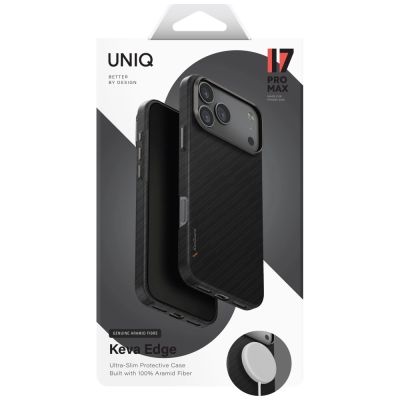 6. Uniq Keva EDGE Magclick Ladehülle für iPhone 17 Pro Max – Schwarz
