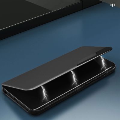 12. Eco Leather View Case für Xiaomi Redmi Note 12 Pro+ mit Klappständer schwarz