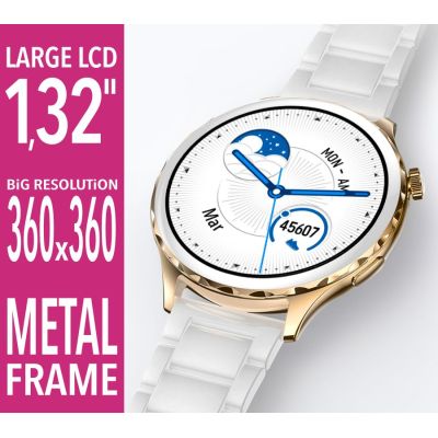 6. Rubicon RNCF02-2 Damen-Smartwatch Gold + Rosa Armband