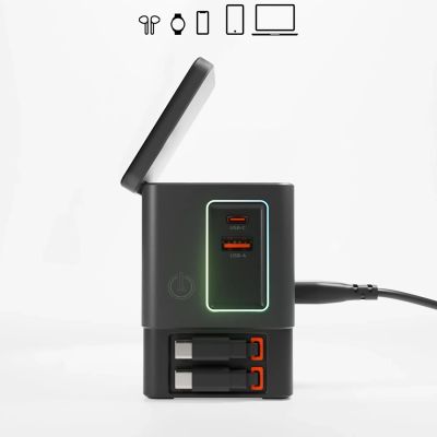 3. SBS Power Dock 6-in-1 mit MagSafe, Ständer und USB-C-Kabeln 65 W – Schwarz