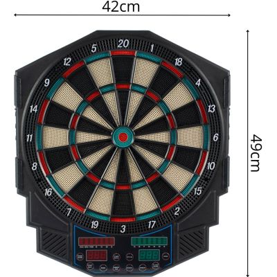 6. Elektronische Dartscheibe mit Netzteil und 4 Zählern, 49 cm, ENERO PRO