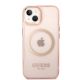 3. Guess GUHMP14SHTCMP iPhone 14 6.1" pink/pink Hartschale Gold Outline Translucent MagSafe
