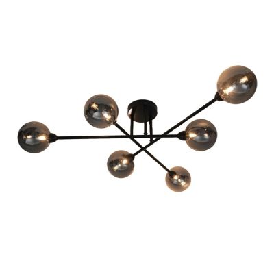 Deckenleuchte Bora 6XG9 Schwarz/Rauchgrau