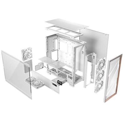 16. Antec Flux Pro Full-Tower E-ATX PC-Gehäuse, gehärtetes Glas – Weiß