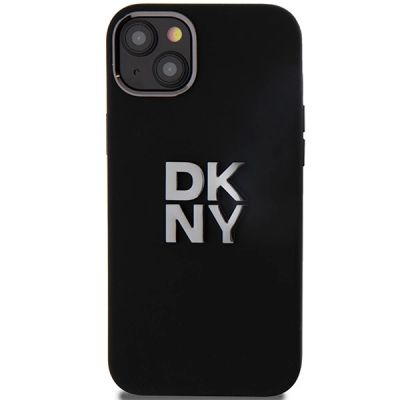3. DKNY Liquid Silicone Metal Logo iPhone 15/14/13 Hülle - Schwarz