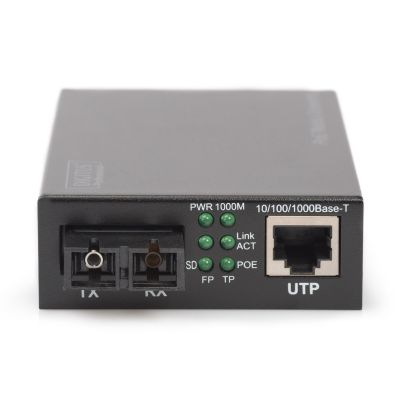26. Medienkonverter RJ45 10/100/1000Base-T auf SC Duplex 1000Base-LX, SM, 20 km
