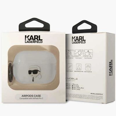 4. Karl Lagerfeld KLAP2HNIKTCT Airpods Pro 2 Hülle transparent Ikonik Karl Lagerfeld