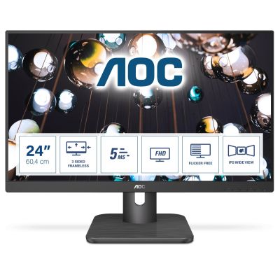 AOC 24E1Q Monitor (23,8"; IPS/PLS; FullHD 1920x1080; DisplayPort, HDMI, VGA; dunkelgrau)
