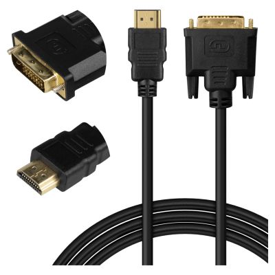 3. SAVIO HDMI-KABEL 19-PIN STECKER - DVI 18+1 STECKER 1,8 M SCHWARZ GOLDENE ANSCHLÜSSE CL-212