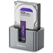 Qoltec 52631 HDD/SSD-Dockingstation | SATA | M.2 NVMe | Klonen | USB-C | 10 Gbit/s | 28 TB