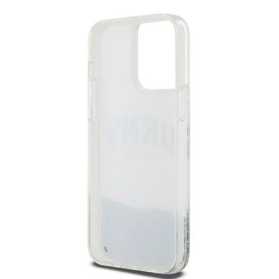7. DKNY Liquid Glitter Big Logo Hülle für iPhone 15 Pro – Weiß