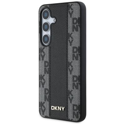 2. DKNY Leather Checkered Pattern MagSafe-Hülle für Samsung Galaxy S25 schwarz