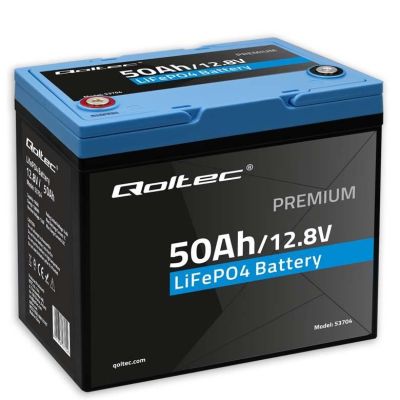 Qoltec LiFePO4 Lithium-Eisenphosphat-Akku | 12,8 V | 50 Ah | 640 Wh | BMS