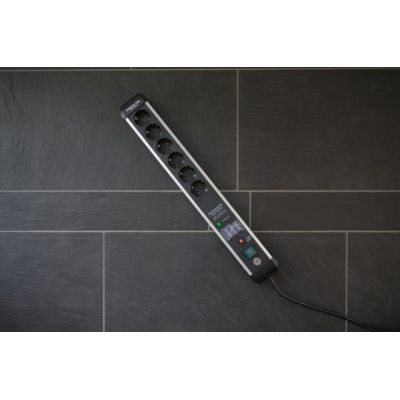 6. Brennenstuhl 1391010601 5 m Steckdosenleiste 6 x Steckdosen Innenbereich Schwarz, Silber