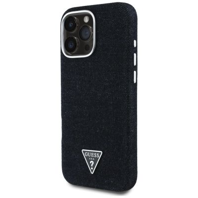 2. Guess Denim Triangle Logo MagSafe iPhone 16 Pro Max Hülle - Schwarz