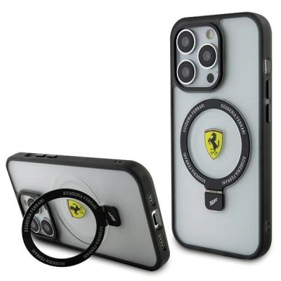 Ferrari FEHMP15LUSCAH iPhone 15 Pro 6,1" transparentes Hardcase Ring Stand 2023 Collection MagSafe