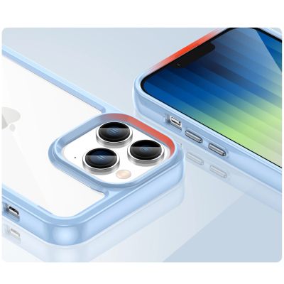 6. Outer Space Case iPhone 14 Pro Hardcover mit Gelrahmen blau