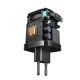 4. Joyroom JR-TCL02 65W USB-A USB-C GaN-Ladegerät mit integriertem USB-C-Kabel – Schwarz