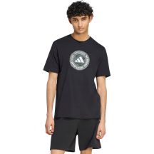 adidas Herren-T-Shirt mit Camo-Kreis-Grafik, schwarz, KC7165