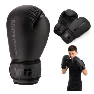 10. Meteor 8 oz Trainingsboxhandschuhe, Klettverschluss, PU