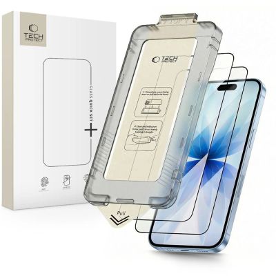 9. Tech-Protect Quick Set+ 2er-Pack Panzerglas für iPhone 17 - Schwarz
