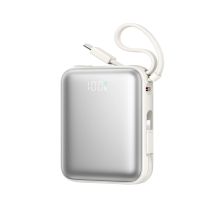 Joyroom JR-PBF27 10000 mAh 22,5 W Powerbank mit integrierten USB-C- und Lightning Kabeln - Weiß