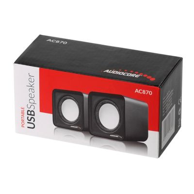 8. AUDIOCORE AC870B Computerlautsprecher-Set (2.0; schwarz)