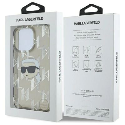 8. Karl Lagerfeld IML Karl Head galvanisierte Hülle für iPhone 16 Pro - Schwarz