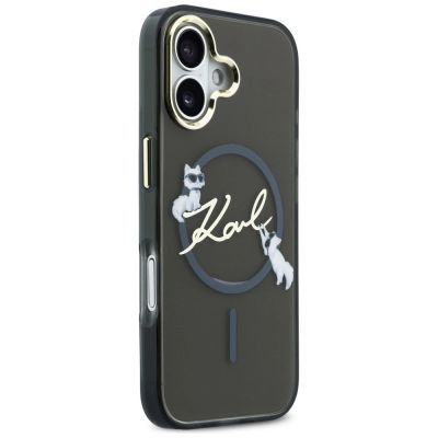 4. Karl Lagerfeld IML Choupettes Karl Script Logo MagSafe iPhone 17 Hülle - Schwarz