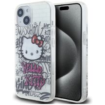 Hello Kitty IML Kitty On Bricks Graffiti Hülle für iPhone 15 – weiß