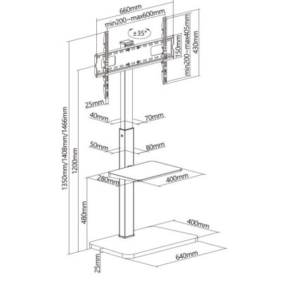 11. Bodenständerhalterung 37"-75"/1TFT 30kg