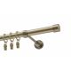 Einläufige Gardinenstange Ø 19 mm Antikmessing 240 cm LUNA mit Ringen KOWALSKI