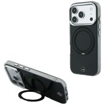 Mercedes Ring Stand Iconic Logo MagSafe Hülle für iPhone 18 Pro / 17 Pro - Schwarz