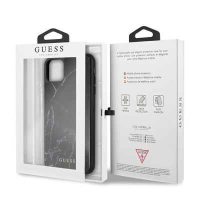 7. Guess Marmor-Hülle für iPhone 11 Pro Max – Schwarz