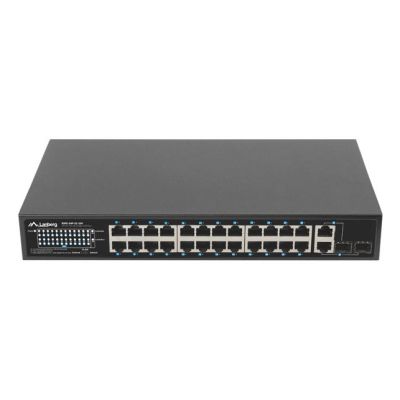 LANBERG RSFE-24P-2C-250 Switch, 24x 100MB PoE+/2x Combo Rack, 19" Gigabit Ethernet, 250W