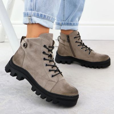 13. Damen-Stiefeletten in Khaki Potocki Z25-JE19317