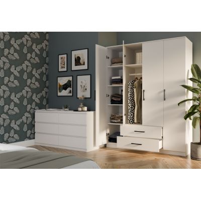 5. ROMANA KLEIDERSCHRANK 160X205 WEISS OHNE SPIEGEL